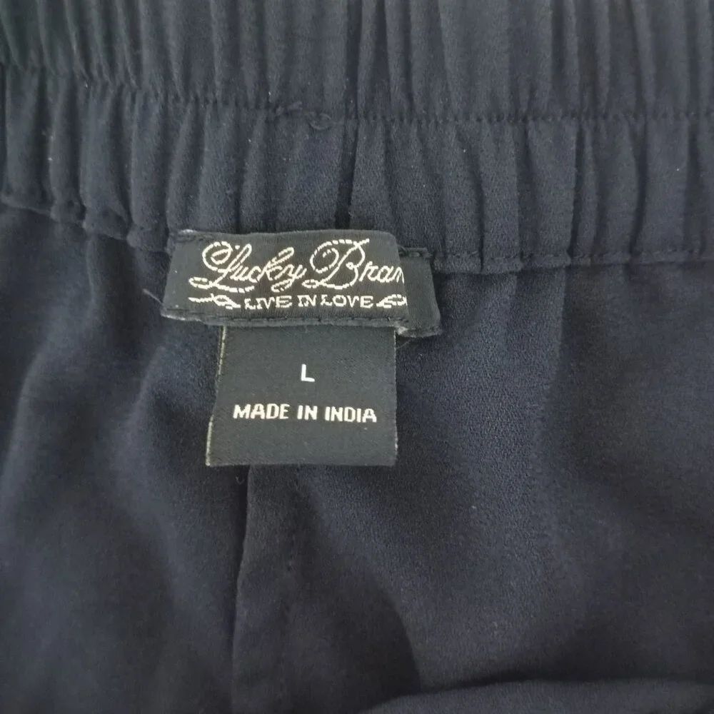 Lucky Brand Womens Embroidered Blue Shorts With Tie Detail - Size L